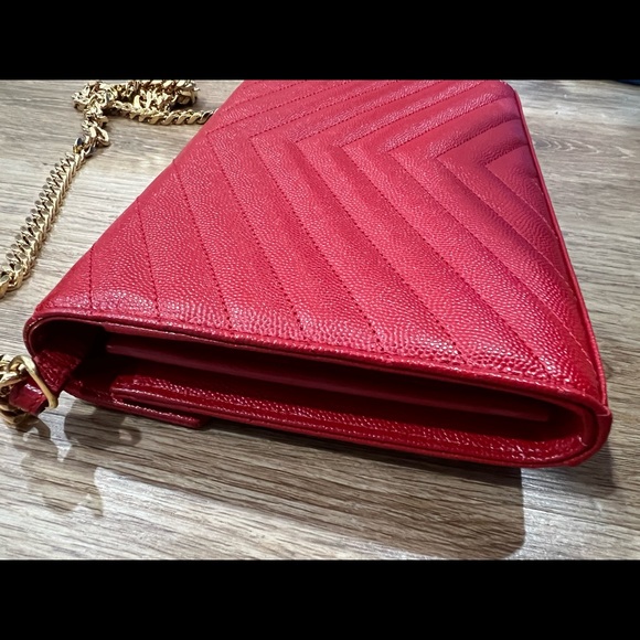 Saint Laurent Large Grain de Poudre Wallet on Chain - Picture 7 of 7